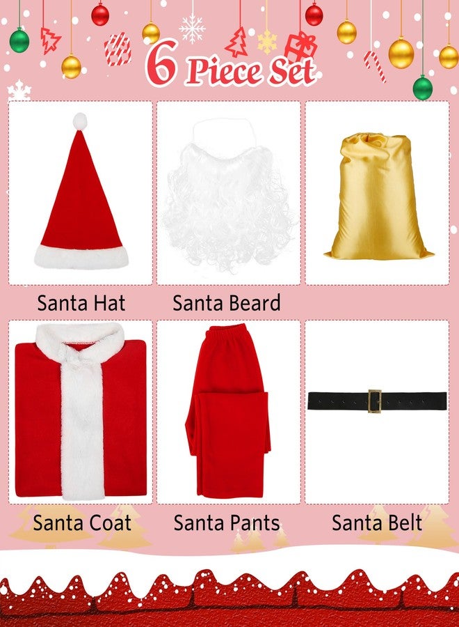 SuBleer Kids Santa Costume-6Pcs,Festive Christmas Santa Suit for Children,Boys Halloween Cosplay Costume with Accessories - Image 5
